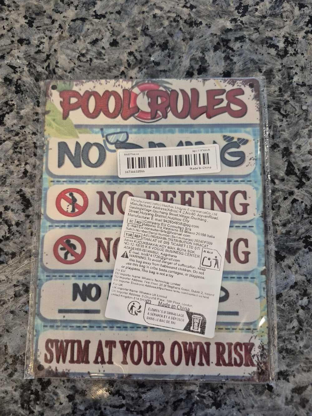 Swim Pool Rules Sign - Multicolor - Picture 5 of 5